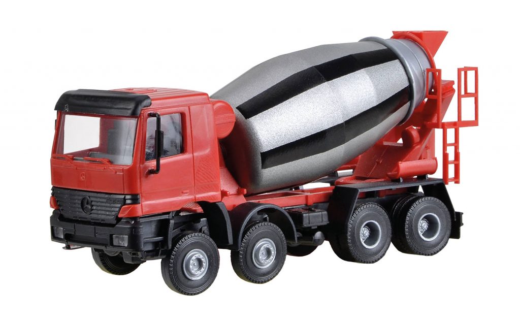 H0 Cement mixer truck with rotating mixing drum - E-trains